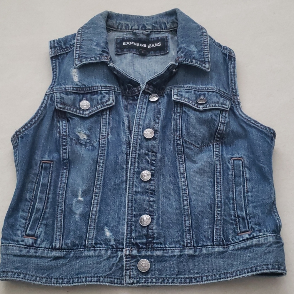 Express denim vest size S
